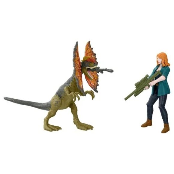 NEW!  Jurassic World: Camp Cretaceous Claire and Dilophosaurus Action Figure Set - Picture 4 of 4